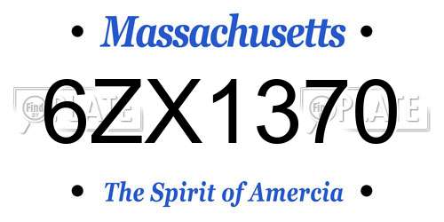 6ZX1370 Massachusetts License Plate