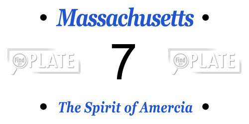 7 Massachusetts License Plate