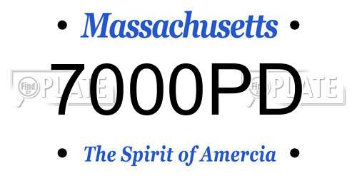 7000PD Massachusetts License Plate