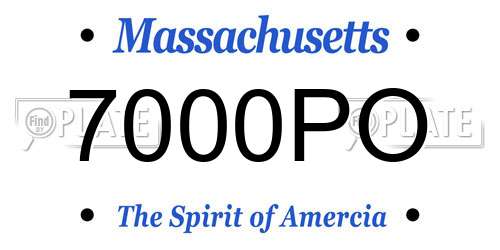 7000PO Massachusetts License Plate
