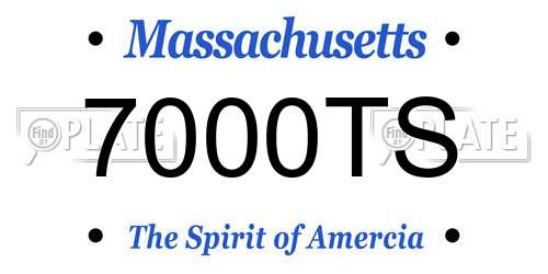 7000TS Massachusetts License Plate