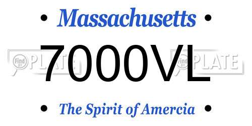 7000VL Massachusetts License Plate