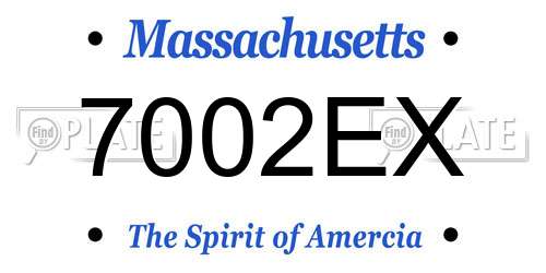7002EX Massachusetts License Plate