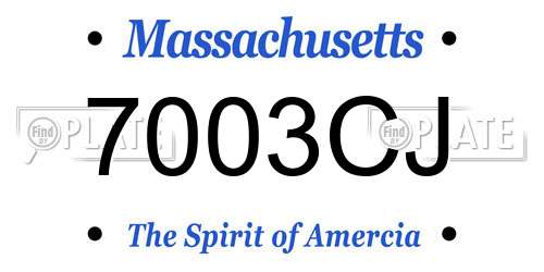 7003CJ Massachusetts License Plate