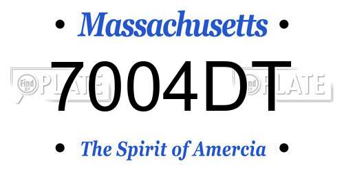 7004DT Massachusetts License Plate