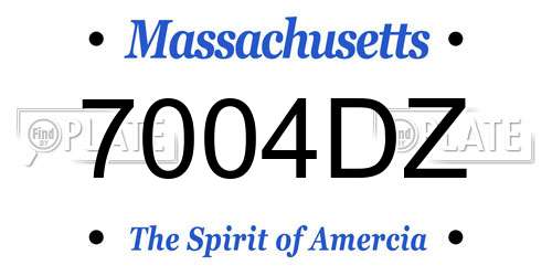 7004DZ Massachusetts License Plate