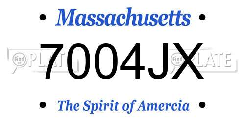 7004JX Massachusetts License Plate