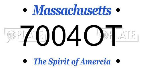 7004OT Massachusetts License Plate