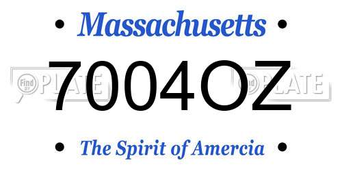 7004OZ Massachusetts License Plate