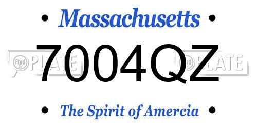 7004QZ Massachusetts License Plate