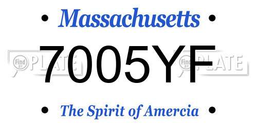 7005YF Massachusetts License Plate