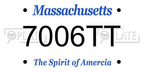 7006TT Massachusetts License Plate