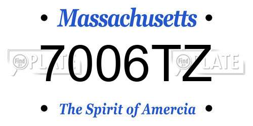 7006TZ Massachusetts License Plate
