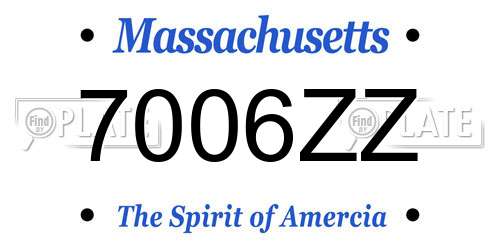 7006ZZ Massachusetts License Plate