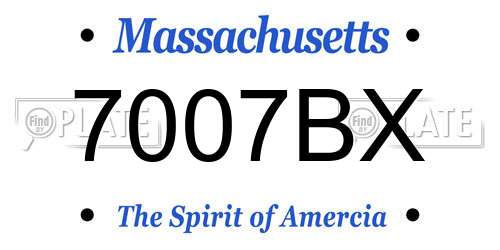 7007BX Massachusetts License Plate