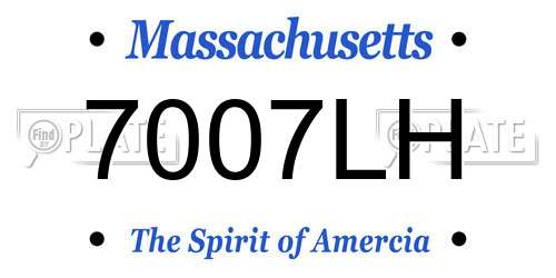 7007LH Massachusetts License Plate