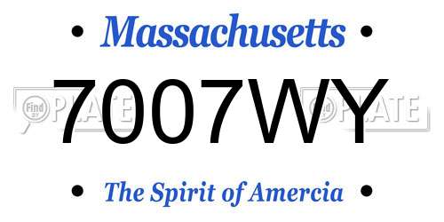 7007WY Massachusetts License Plate