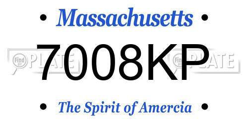 7008KP Massachusetts License Plate