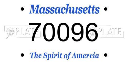 70096 Massachusetts License Plate