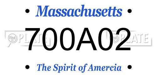 700A02 Massachusetts License Plate