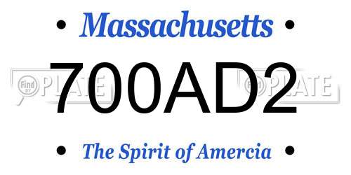 700AD2 Massachusetts License Plate
