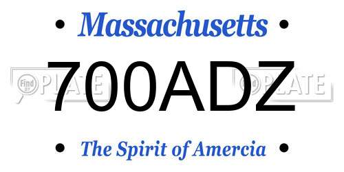 700ADZ Massachusetts License Plate
