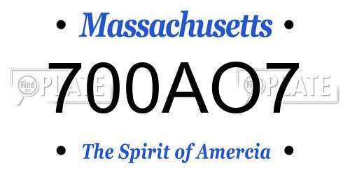 700AO7 Massachusetts License Plate