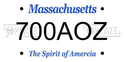 700AOZ Massachusetts License Plate