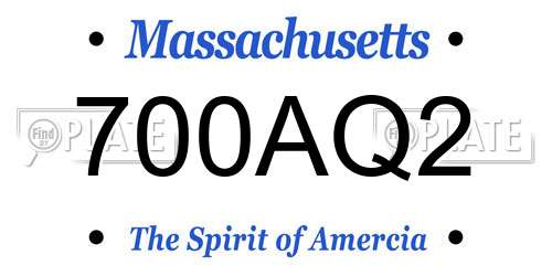 700AQ2 Massachusetts License Plate