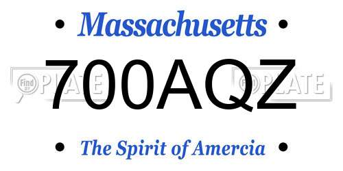 700AQZ Massachusetts License Plate