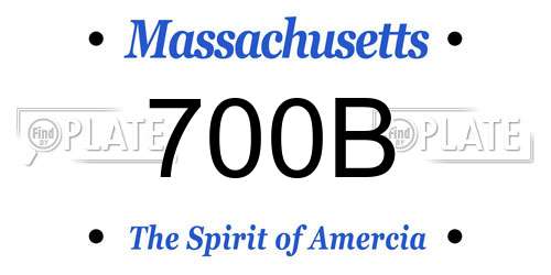 700B Massachusetts License Plate