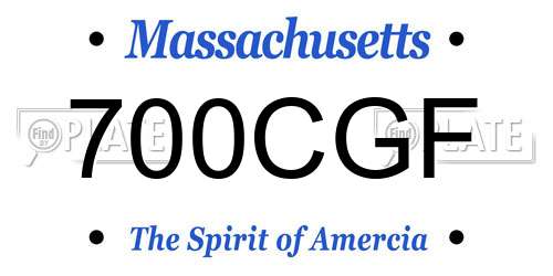 700CGF Massachusetts License Plate