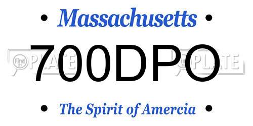 700DPO Massachusetts License Plate