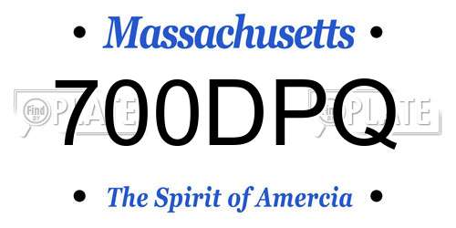 700DPQ Massachusetts License Plate