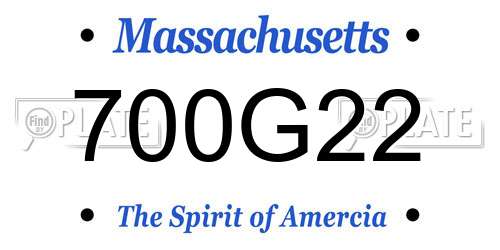 700G22 Massachusetts License Plate