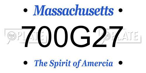 700G27 Massachusetts License Plate