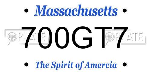 700GT7 Massachusetts License Plate