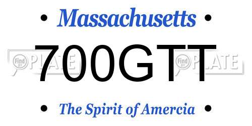 700GTT Massachusetts License Plate