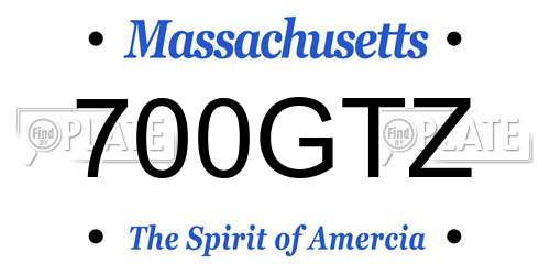 700GTZ Massachusetts License Plate