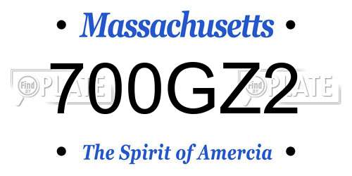 700GZ2 Massachusetts License Plate