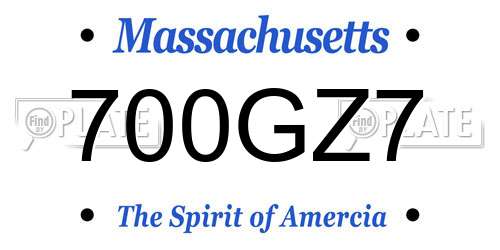 700GZ7 Massachusetts License Plate