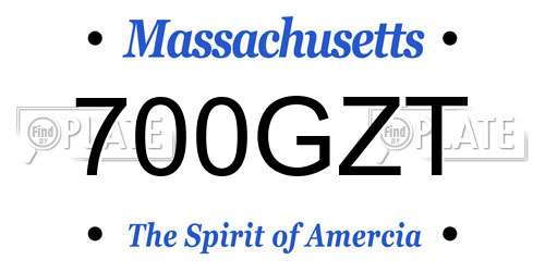 700GZT Massachusetts License Plate