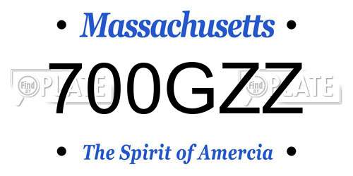 700GZZ Massachusetts License Plate