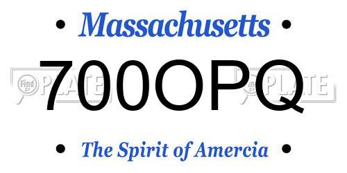 700OPQ Massachusetts License Plate