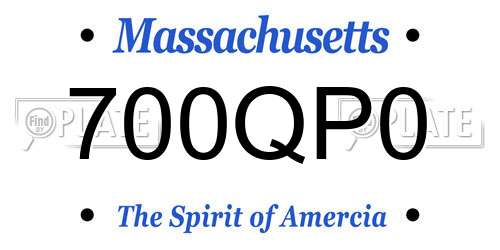 700QP0 Massachusetts License Plate