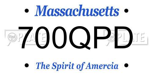 700QPD Massachusetts License Plate