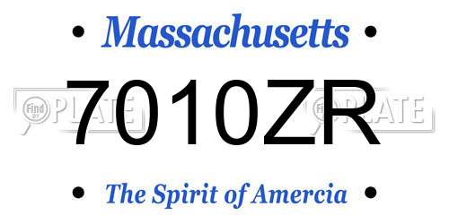 7010ZR Massachusetts License Plate