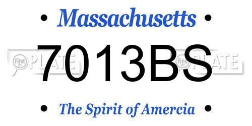 7013BS Massachusetts License Plate
