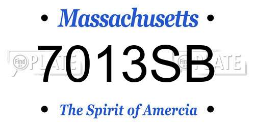 7013SB Massachusetts License Plate