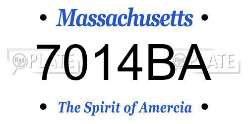 7014BA Massachusetts License Plate